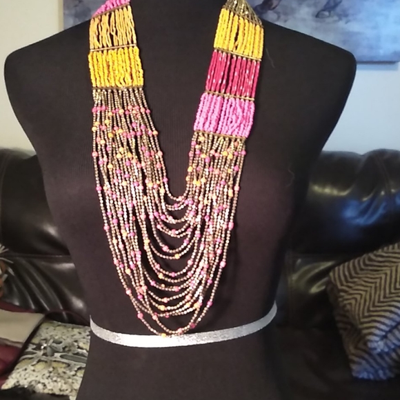 5 for $25 eligible Multi strand beaded long necklace - Picture 2 of 6